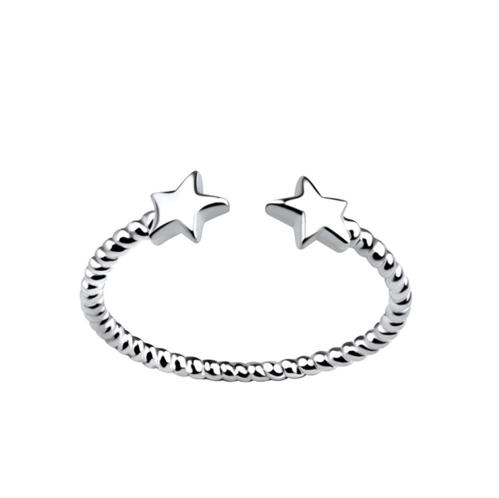 Silver Opened Star Ring